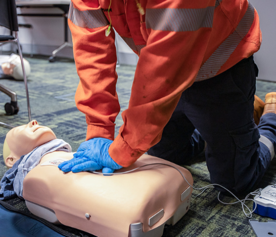 student performing CPR 
